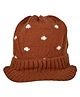 Kid-O-World Knit Polka Dots Designed Cap - Brown - Circumference 48