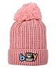 Kid-O-World Knit Boy Text Patch Detailed Textured Beanie - Pink - Circumference 48