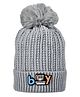 Kid-O-World Knit Boy Text Patch Detailed Textured Beanie - Light Grey - Circumference 48