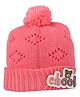 Kid-O-World Knit Bear Chool Text Patch Detailed Beanie - Dark Peach - Circumference 46