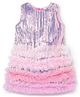 Bonfino Woven Sleeveless Sequinned Ruffle Party Dress - Multicolor