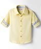 Kookie Kids Cotton Woven Full Sleeves Solid Oxford Shirt - Yellow