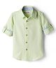 Kookie Kids Cotton Woven Full Sleeves Solid Colour Shirt - Light Green