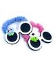 SKD Set Of 2 Sunglasses Designed Scrunchies - Pink & Blue