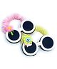 SKD Set Of 2 Sunglasses Designed Scrunchies - Pink & Yellow