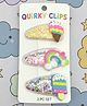 SKD Set Of 3 Rainbow & Ice Cream Applique Detailed Shaker Snap Clips - Multi Colour