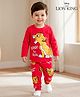 Babyhug Disney Single Jersey Knit Full Sleeves Night Suit With Lion King Graphics - Red
