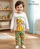 Babyhug Disney Single Jersey Knit Full Sleeves Night Suit With Lion King Graphics - White & Olive Green