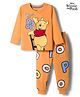 Babyhug Disney Single Jersey Knit Full Sleeves Night Suit With Winnie The Pooh Graphics - Orange