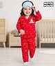 Babyhug Disney Single Jersey Knit Full Sleeves Co-ords Night Suit with Minnie Mouse Graphic - Red