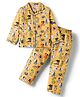 Enfance Core Full Sleeves Animals Printed Coordinating Night Suit Set - Yellow