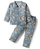 Enfance Core Full Sleeves Tiger Printed Coordinating Night Suit Set - Green