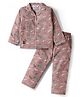 Enfance Core Full Sleeves Supercar Printed Coordinating Night Suit Set - Brown