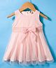 ToffyHouse Woven Sleeveless Party Dress with Bow Applique - Peach