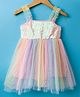 ToffyHouse Woven Sleeveless Party Dress with Sequin Detailing - Multicolor