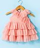 ToffyHouse Woven Sleeveless Layered Solid Color Party Dress - Pink