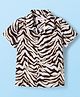 Babyhug Cotton Woven Half Sleeve Resort Collar Zebra Printed Shirt- Multicolour