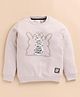 giniekids Cotton Blend Knit Full Sleeves Bunnies & Typography Printed Light Winter Sweatshirt - Beige