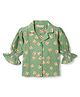 Tales & Stories Viscose Woven Three Fourth Sleeves Hearts  Printed Shirt Style Top - Green