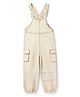 Tales & Stories Woven Sleeveless Solid Dungaree - Cream