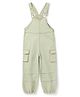 Tales & Stories Woven Sleeveless Solid Dungaree - Olive Green