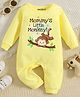 KNITROOT Cotton Knit Family Theme Full Sleeves Mommys Little Monkey Text Printed Romper - Yellow