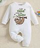 KNITROOT Cotton Knit Family Theme Full Sleeves I Got Swag From My Mamu Text Printed Romper - White