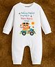 KNITROOT Cotton Knit Family Theme Full Sleeves Pack My Diapers Im Going To Nana Nanis House Text Printed Romper - White