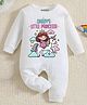KNITROOT Cotton Knit Family Theme Full Sleeves Daddys Little Princess Text Printed Romper - White