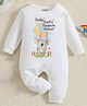 KNITROOT Cotton Knit Family Theme Full Sleeves Dada Dadis Favourite Human Text Printed Romper - White
