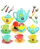 NEGOCIO Plastic Tea Party Pretend Play Kitchen Utensils Toy Set with Cake Donuts for Kids, Birthday Gift for Girls Plastic Kitchen Set, Tea Cup Set for Kids - PACK OF 1 - COLOR MAY VARY