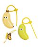 Ji and Ja Banana Toothbrush Cover, Fun Banana Fruits Toothbrush Cover with Toothpaste Dispenser, Travel Toothbrush Head Covers, Portable Brush Travel Case