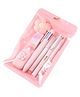 Ji and Ja 7-Piece Cute Stationery Gift Pencil Eraser Knife Student Stationery Set Accompanying Gifts for School Office Promotion(Pink)