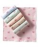 Simpy Interlock Knit Hand & Face Towel With Text Print Pack Of 6 L 24 x B 24 cm - Pink