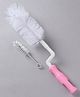 360° Rotating L-Handle Bottle Cleaning Brush with Nipple Brush - White & Pink| Flexible Neck for Deep Cleaning| BPA-Free| Durable Nylon Bristles| Easy Grip Design| Hygienic & Long-Lasting