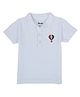 Pranava Organic Cotton Knit Half Sleeves Hot Air Balloon Embroidered Polo Tee - White