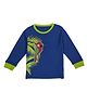 Pranava Organic Cotton Knit Full Sleeves Tropical Printed & Parrot Patch Detailed Tee - Blue Tang