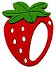 BISHMEVA Presents Strawberry Silicone BPA Free Natural Organic Baby Teether for Infant Baby & Toddlers, Soothing, Freezer Safe, Safe Relief for Teething Pain, Ages 3+ Months