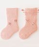 Kidofash Knit Floral Designed Socks - Peach