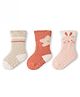 Kidofash Knit Pack Of 3 Baby Animal  Designed Socks - Red