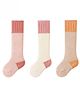 Kidofash Knit Pack Of 3 Colour Blocked Socks - Light Brown