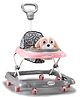 Baby Puppy Musical Walker with Parental Handle  Pink| Adjustable Height| Compact Fold| Activity Toy Tray with Light| Smooth Swivel Wheels| Padded Cushion Seat| Toy 618 Months Boy & Girls