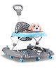 Puppy Baby Walker & Rocker - Blue| Removable Foot Mat| Music Tray & Parental Push Handle| Compact Fold| Smooth Multi-Directional Wheels| 6-18 Months| Adjustable Height| Soft Cushion Seat