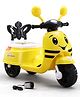 Battery Operated 3 Wheel Electric Scooter - Yellow| Foot Accelerator | LED Light | Forward & Backward Movement | Bluetooth Music Connectivity | Comfortable Seat| Rechargeable Battery