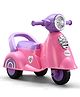 Manual Push Ride On Scooter with Under Seat Storage LED Light & Music - Dark Pink| Foot to Floor Operation| Activity Gift for Boys & Girls