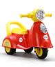 Manual Push Ride On Scooter with Under Seat Storage LED Light & Music - Yellow & Red| Foot to Floor Operation| Activity Gift for Boys & Girls