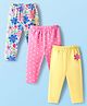 Babyhug Cotton Lycra Knit Full Length Floral & Polka Dots Printed Leggings Pack Of 3 - Multicolour