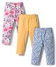 Babyhug Cotton Lycra Knit Full Length Leggings with Heart Polka Dots & Floral Print Pack of 3 - Multicolor