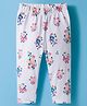 Doodle Poodle Cotton Knit Full Length Leggings With Floral Print - White