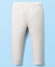 Babyhug Cotton Lycra Knit Full Length Solid Colour Leggings - White